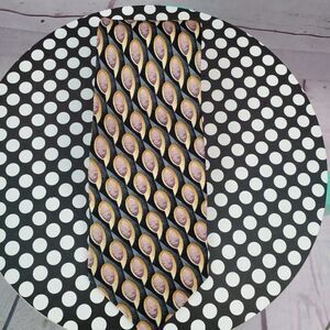 Farentino Ferre Geometric Print Neck Tie Made in Italy 60" Long